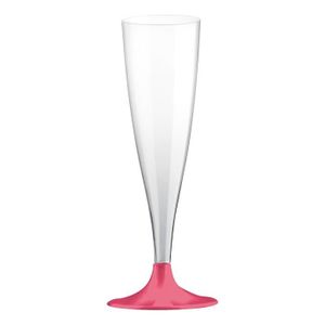 Lot de 6 fl?tes ? champagne jetables 14 cl rose hortensia