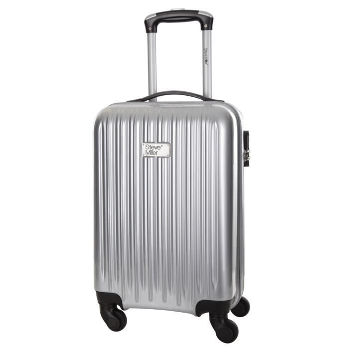STEVE MILLER - EAGLE Valise Cabine Rigide 4 Roues - Argent