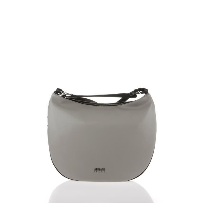 ARMANI JEANS - Sac à Main Taupe en Similicuir Lisse et Anse Arrondie - Femme