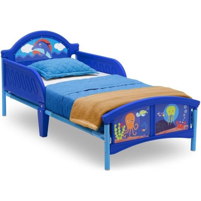 DELTAKIDS - Lit Enfant en Métal et Plastique - Océan - 70 x 140 cm