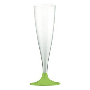 Lot de 6 fl?tes ? champagne jetables 14 cl vert