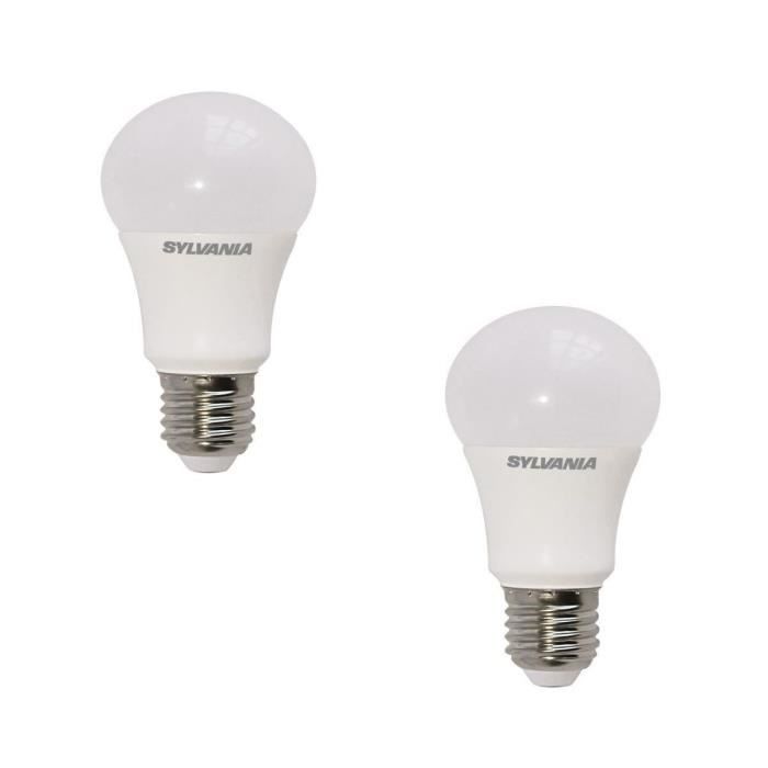 SYLVANIA Lot de 2 ampoules LED Toledo standard GLS E27 9 W équivalent à 60 W dimmable