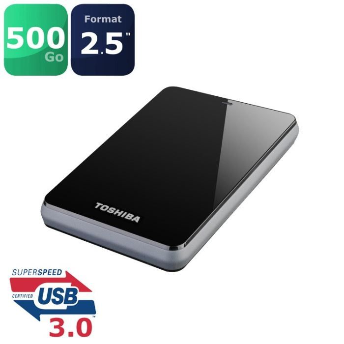 Toshiba STOR.E CANVIO 500Go Noir 2.5 USB3.0   Achat / Vente DISQUE