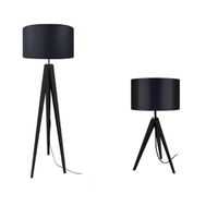 LAMPADAIRE IDUN Lampadaire + Lampe en bois noir - Ø50 x H.163 LAMPADAIRE IDUN Lampadaire + Lampe en bois noir - Ø50 x H.163
