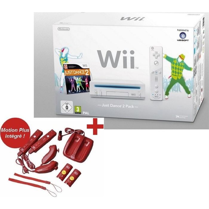 Wii BLANCHE + JUST DANCE 2 + CONTROL PACK ROUGE   Achat / Vente WII