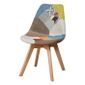 Martins Chaise En Tissu Patchwork Jaune Pieds En Bois Naturel
