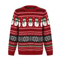 PULL Pull Noël Bonhomme de Neige Rouge Enfant Garçon PULL Pull Noël Bonhomme de Neige Rouge Enfant Garçon