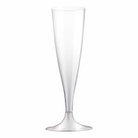 VERRE JETABLE Lot de 6 flûtes à champagne jetables 14 cl argent VERRE JETABLE Lot de 6 flûtes à champagne jetables 14 cl argent
