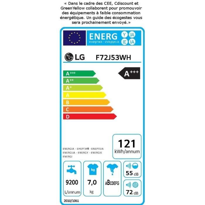  F72J53WH - Lave linge frontal - 7kg - 1200 tours4