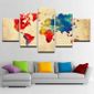 5 Pièces De Couleur Vintage Carte Du Monde Peinture Rétro Aquarelle