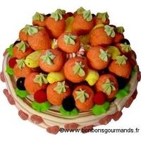 CONFISERIE DE SUCRE Grand gâteau de bonbons fraise CONFISERIE DE SUCRE Grand gâteau de bonbons fraise