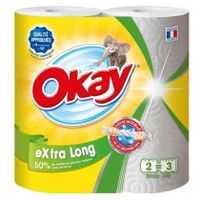 ESSUIE-TOUT OKAY 2 Rouleaux Essuie Tout XXL - Blanc ESSUIE-TOUT OKAY 2 Rouleaux Essuie Tout XXL - Blanc