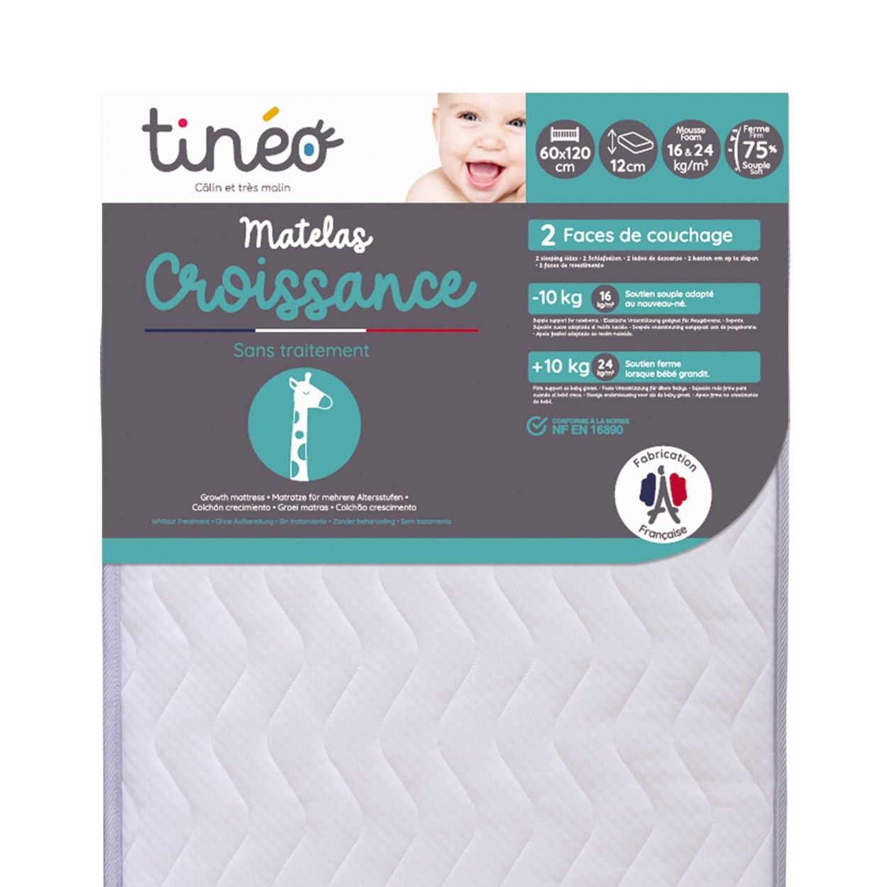 TINEO Matelas croissance 60x120 cm
