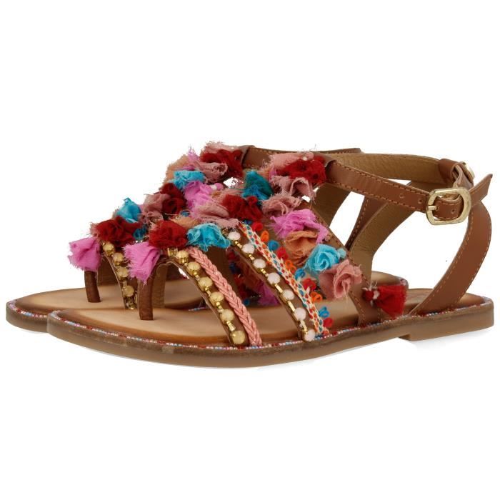 GIOSEPPO Sandales Cuir de chèvre Marron Enfant fille
