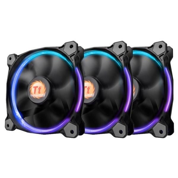 Thermaltake Pack de 3 Ventilateur pour boitier Riing RGB 256 couleurs 14 cm