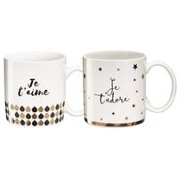 BOL - MUG - MAZAGRAN DUO DE MUGS "JE T'AIME JE T'ADORE" BOL - MUG - MAZAGRAN DUO DE MUGS "JE T'AIME JE T'ADORE"