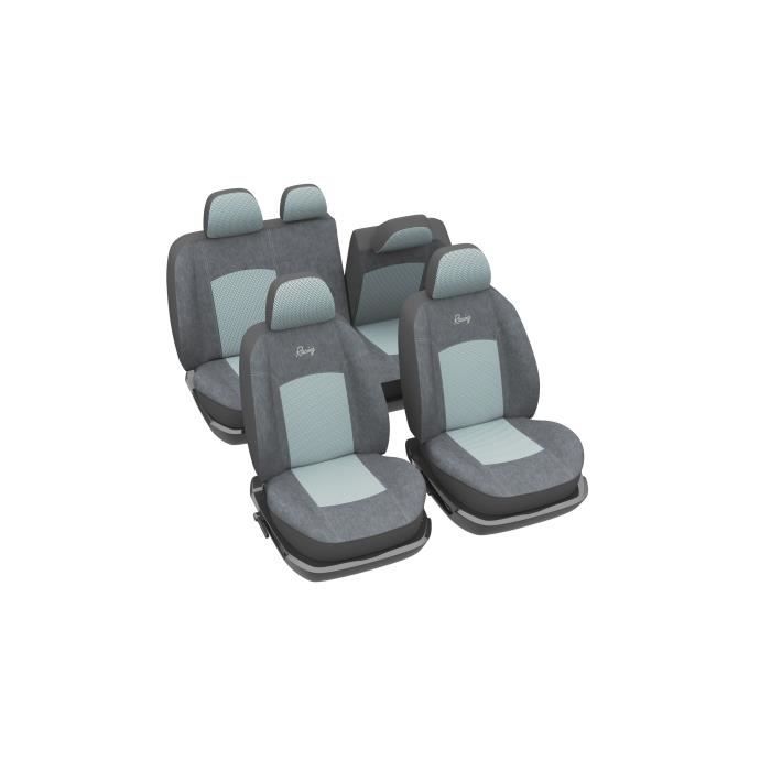 NIKO Housses universelles - TU maille frapée gris anthracite - Broderie sport