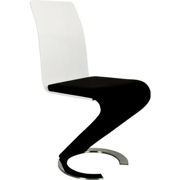 chaise design noir et blanc lot de 2