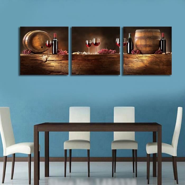 3pcs Sans Cadreno Frame Accueil Art Décoratif Verre à Vin Cuisine