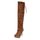 Bottes Femme Talon Bas Genou Haute SuèDe Bottes Cu