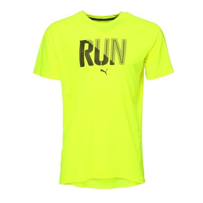 PUMA T-shirt Run Safety Ye Manches courtes - Homme - Jaune