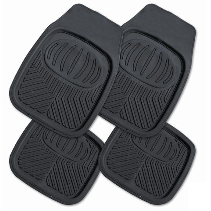 Jeu de 4 tapis BACS PVC noirs