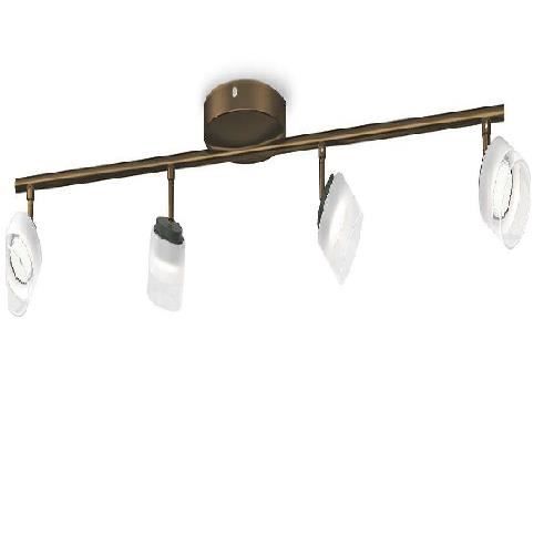 PHILIPS Barre de 4 spots d'éclairage LED Fremont - Bronze - Ampoules incluses