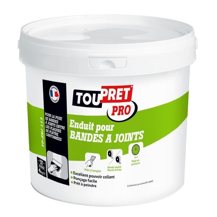 TOUPRET Enduit bandes à joints pâte 4 kg TP-EBJ112