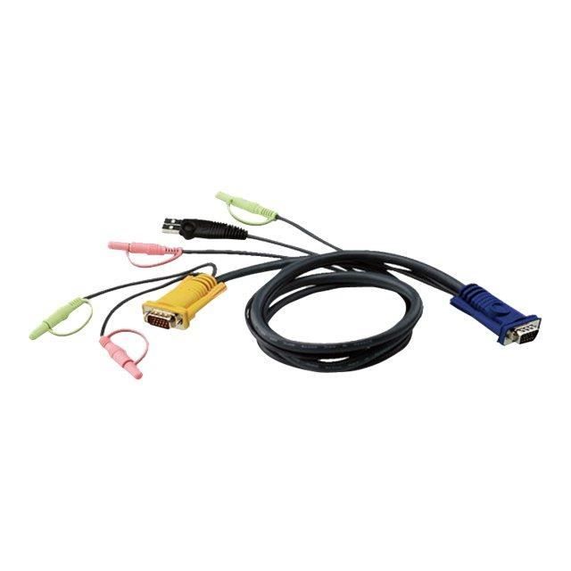 Cable E7 kvm ATEN 2L 53xxU VGA USB Audio   1,80M   Accédez jusquà 8