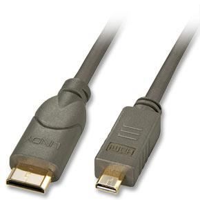 LINDY Câble micro HDMI® / mini HDMI®, compatible HDMI 2.0 Ultra HD, 0,5m