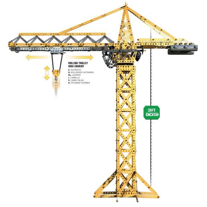 Meccano by Erector 3 ft Tower Crane Model Building1