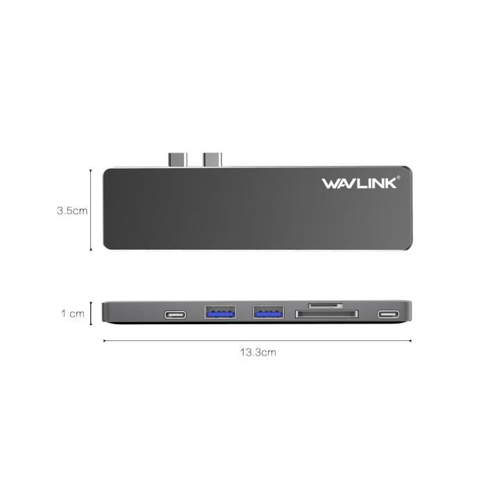 Grey Wavlink Aluminum Hub USB C avec lecteur de1