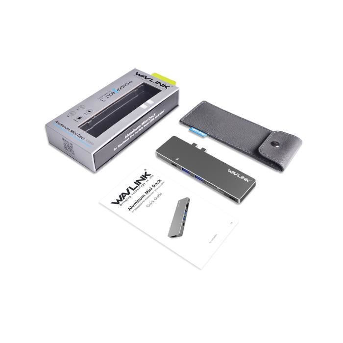 Grey Wavlink Aluminum Hub USB C avec lecteur de3