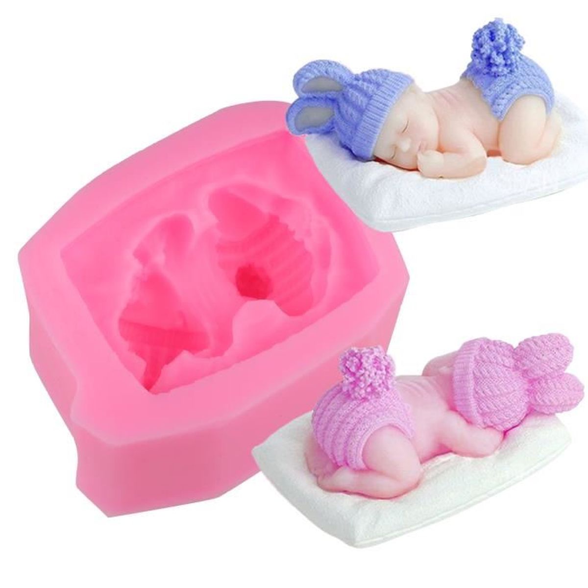 Autres Maison Bapteme Bebe Coeurs Moule Silicone En Forme De Nouveau Ne Gateau Au Chocolat Glace De Cuisson