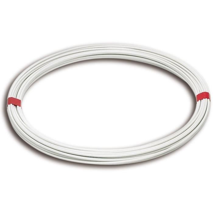 Fil à linge acier plastifié - L 15 m - Extérieur Ø 2,7 mm - Blanc