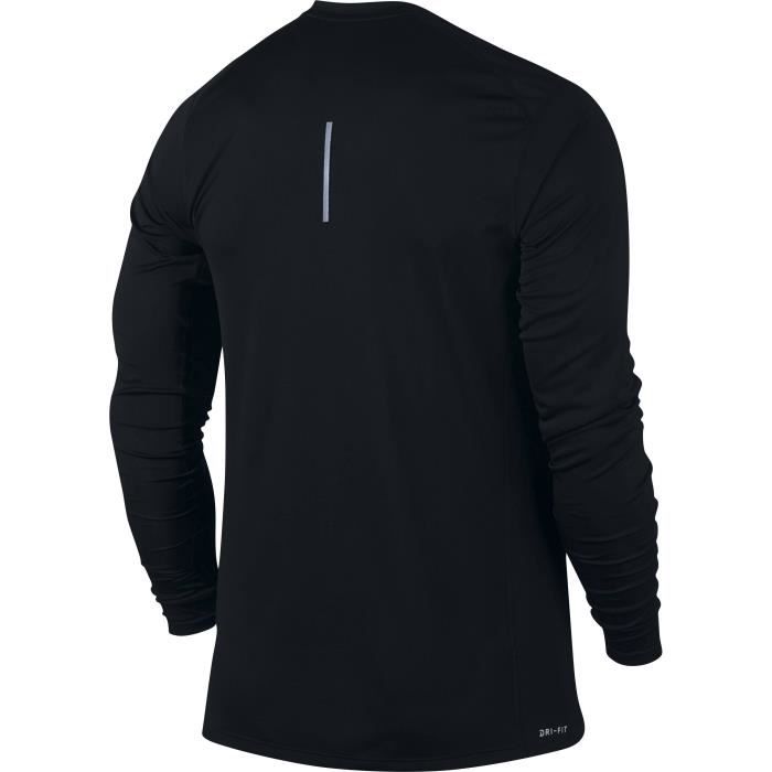 NIKE T-Shirt manches Longues Dry Miler - Homme - Noir