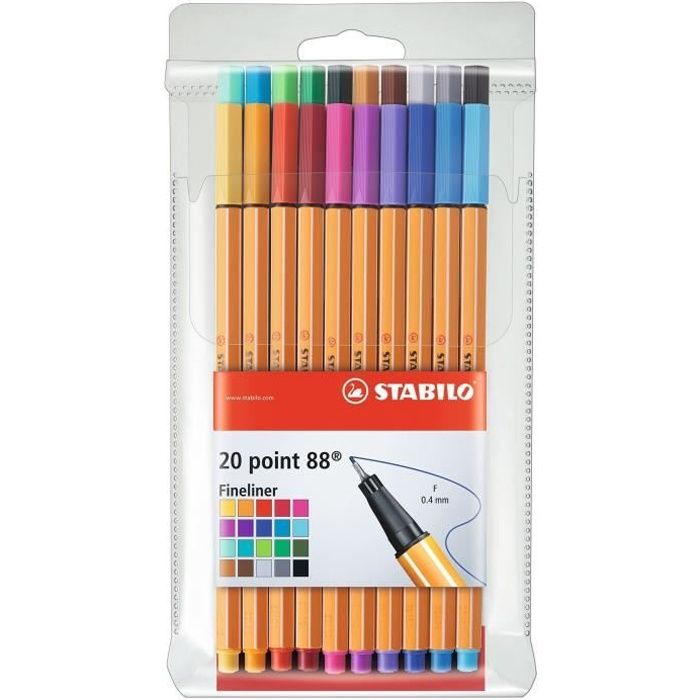 STABILO point 88 - Pochette de 20 stylos-feutres