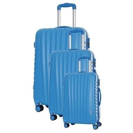 TRAVEL ONE Set de 3 Valises 8 roues S/M/L Bleu Hills