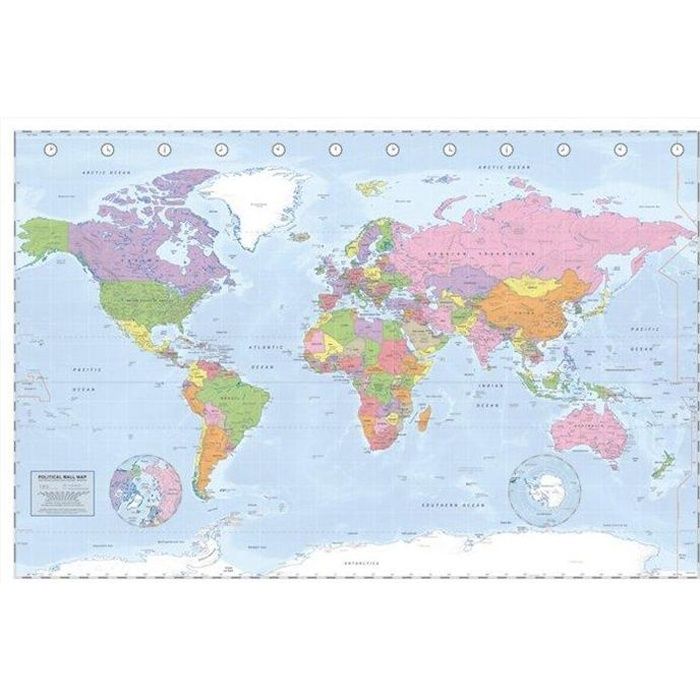 Affiche carte du monde (Maxi 61 x 91.5cm)   Achat / Vente TABLEAU