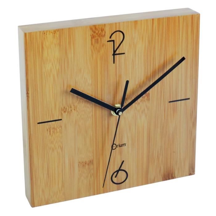 BAMBOU Horloge murale à piles 20x20 cm