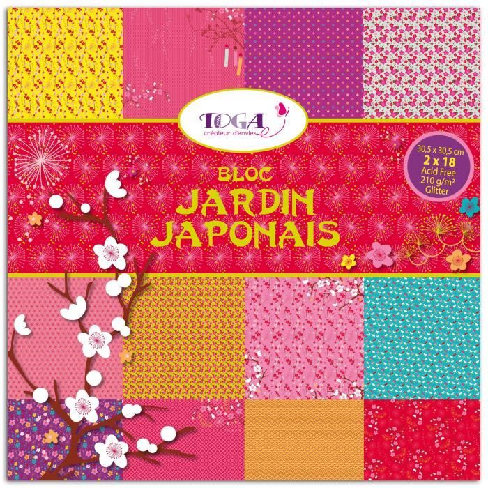 TOGA Lot de 36 feuilles - 30x30 - Jardin japonais