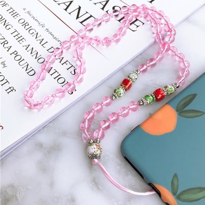 Dragonne Collier De Rose En Perle Téléphone Plastique Cou Tour Pendentif 7Ybyf6g