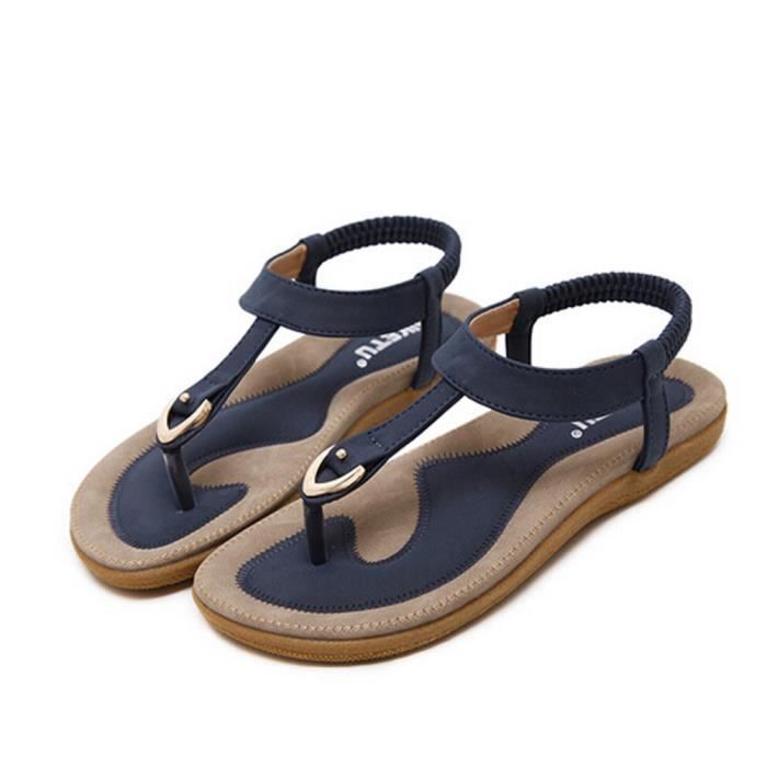 Plage ChaussuresSandales Femmes De Bleu42 Pour Décontractées c35Rjq4AL
