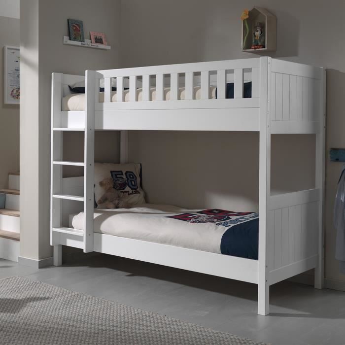 Paris Prix Lit Superposé Enfant Lewis Blanc Achat Vente Lits