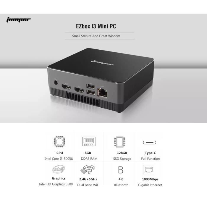 MINI PC Jumper EZbox I3 - Ram 8Go - 128Go SSD3