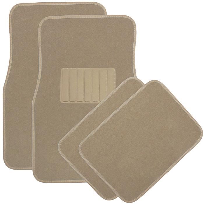 Jeu de 4 Tapis moquette - PVC - Beige