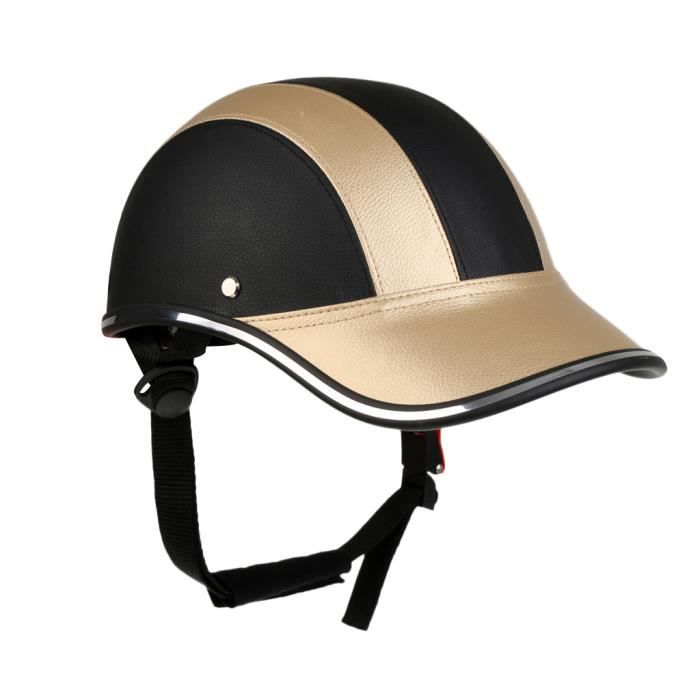 Casque Vélo Anti Uv Casuqette Style Visière Casque Abs Pu Or Noir