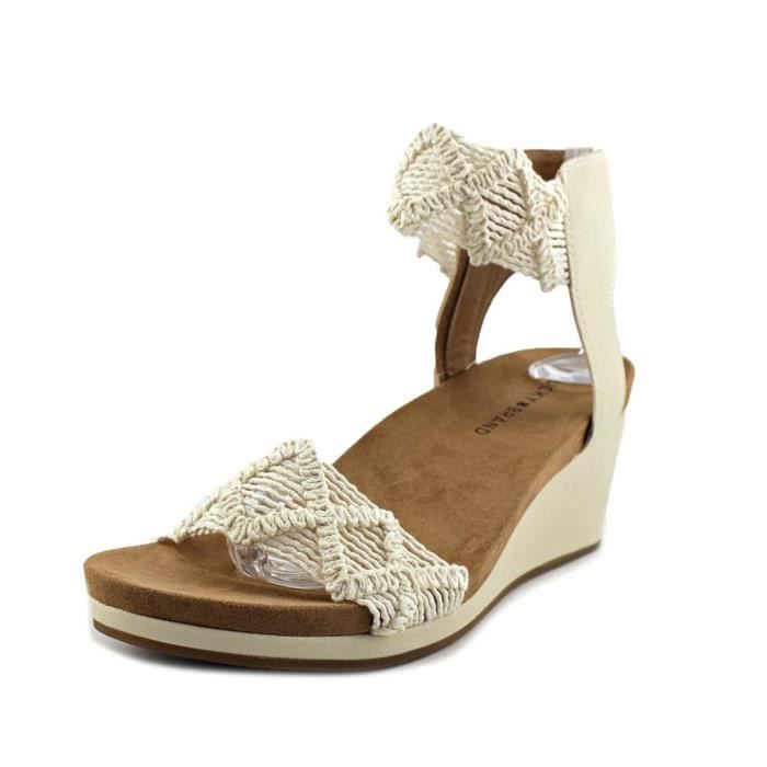 Lucky Achat Sandales Kierlo Brand Ivoire Compensés Blanc Toile VpzUSM