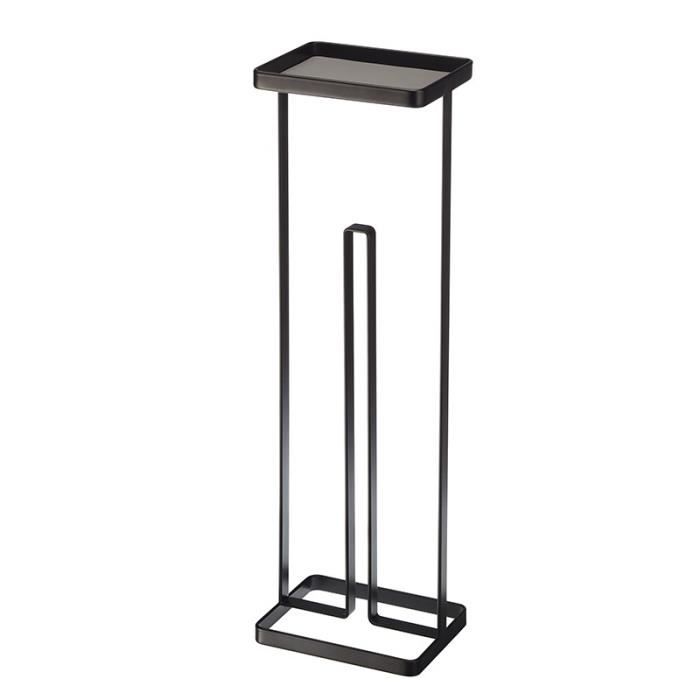 GERSON Porte rouleau papier avec plateau - 16x12x54 cm - Metal noir