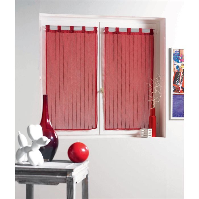 Paire droite 60 x 90 cm ARTIGA voile sablé ROUGE   Achat / Vente